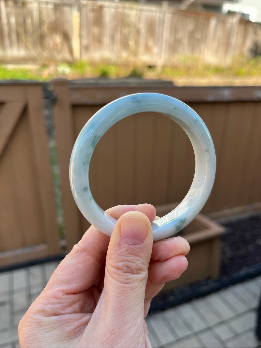 BW073-L 54.8mm Certified Untreated Grade A Burmese Jadeite Bangle Jade Bracelet